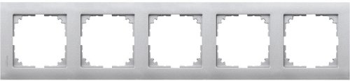 Рамка универсальная Schneider Electric Merten M-Pure 5-м. алюминий  картинка